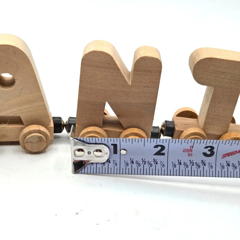 Wooden‎ Train With Letter Cars Spell Name DANTE Magnet Attached